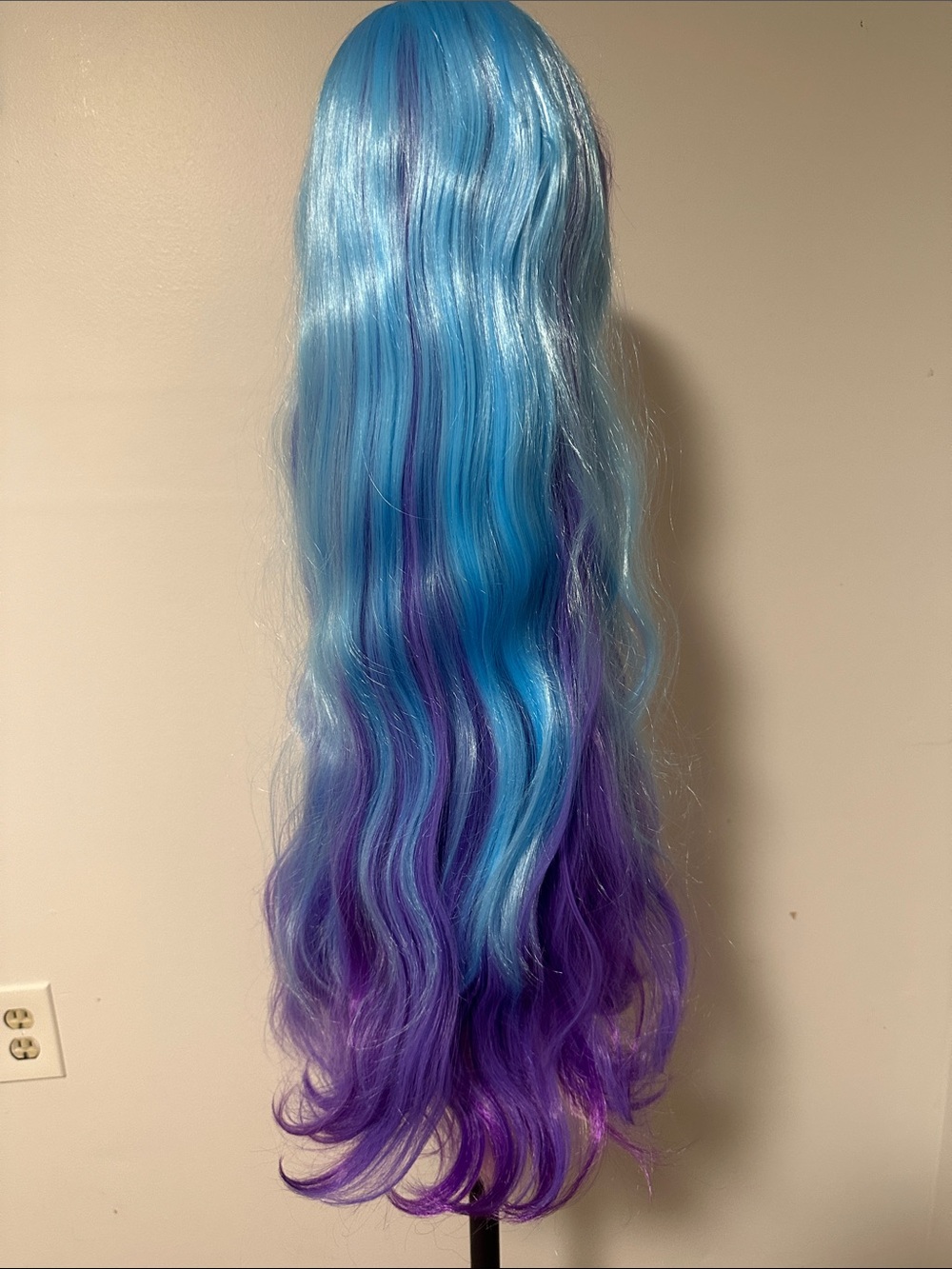 Blue to Purple Long Wavy Synthetic Wig